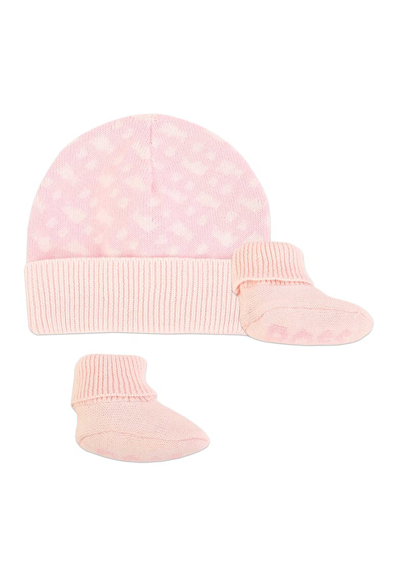BOSS Kidswear Set de caciula si sosete - Roz pastel