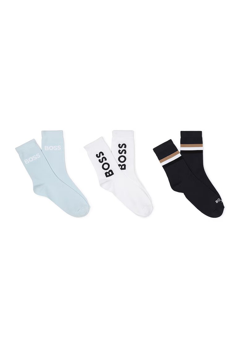 BOSS Kidswear Set de sosete lungi - 3 perechi - Negru