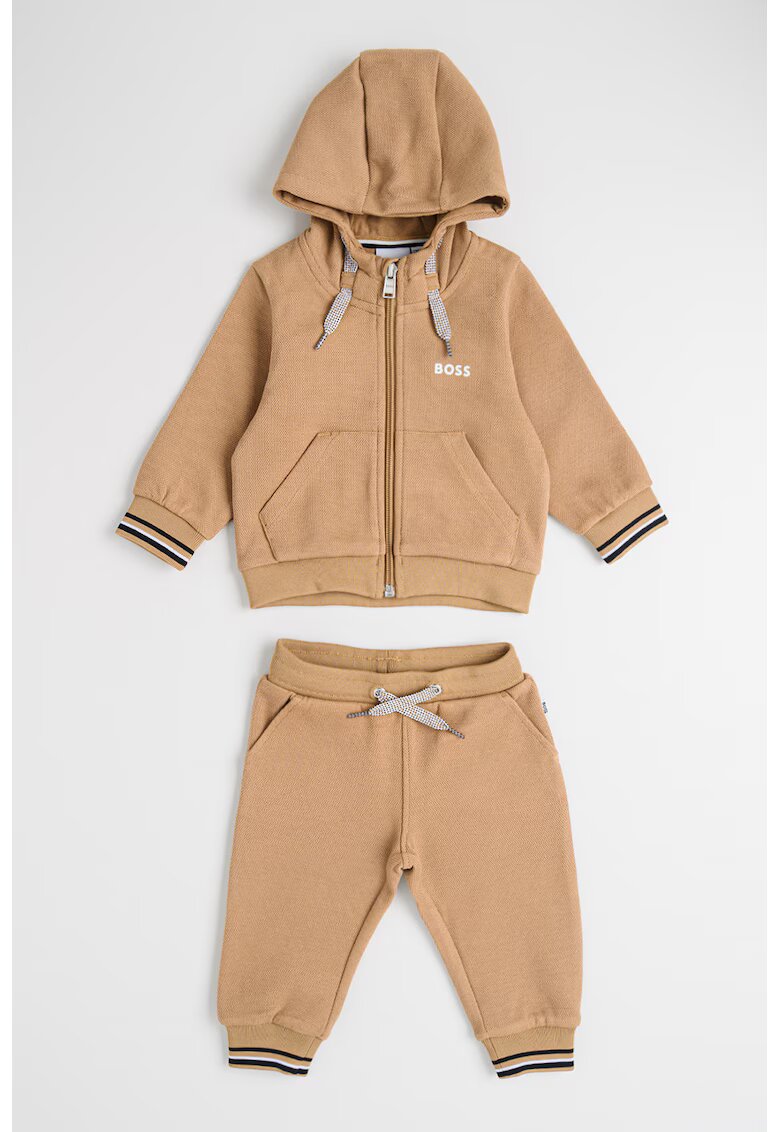 BOSS Kidswear Trening din amestec de bumbac cu logo - Bej