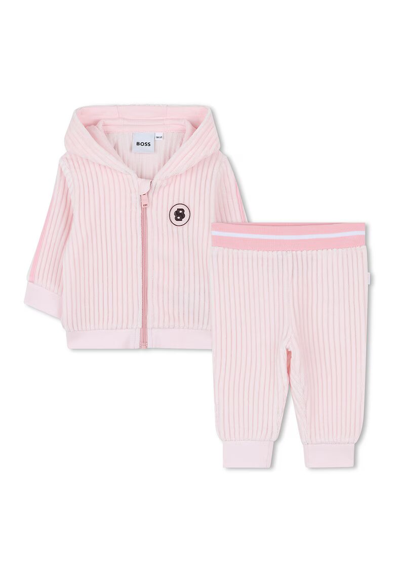 BOSS Kidswear Trening striat cu fermoar - Roz deschis