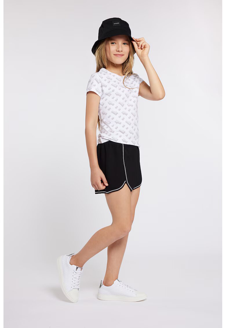 BOSS Kidswear Tricou cu imprimeu grafic - Alb/Maro taupe