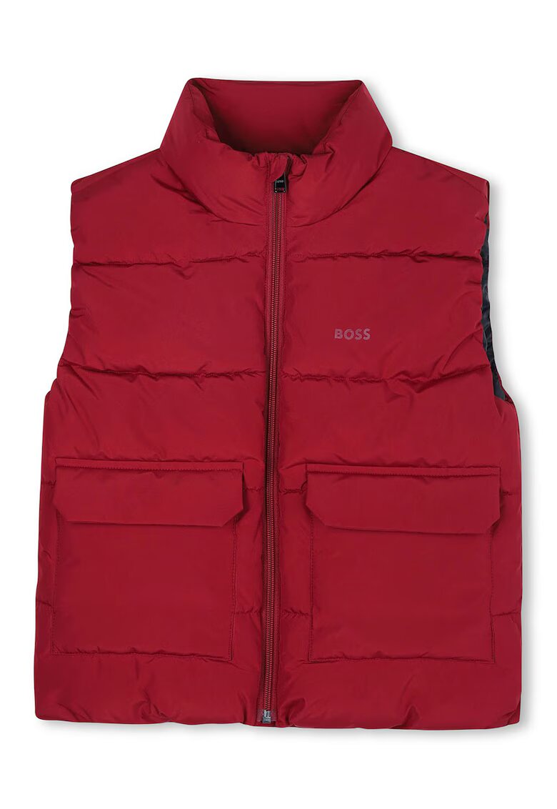 BOSS Kidswear Vesta regular-fit cu fermoar - Rosu