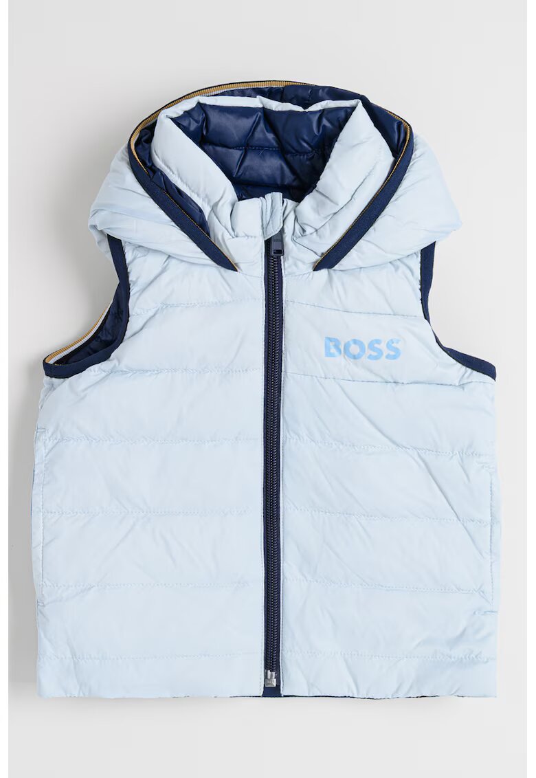 BOSS Kidswear Vesta reversibila cu umplutura cu puf - Albastru pastel