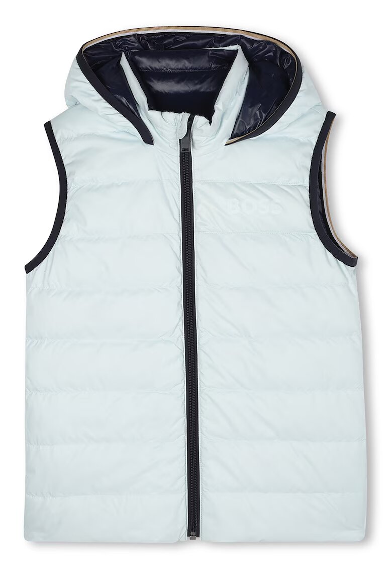 BOSS Kidswear Vesta reversibila cu umplutura de puf - Albastru glaciar/Bleumarin