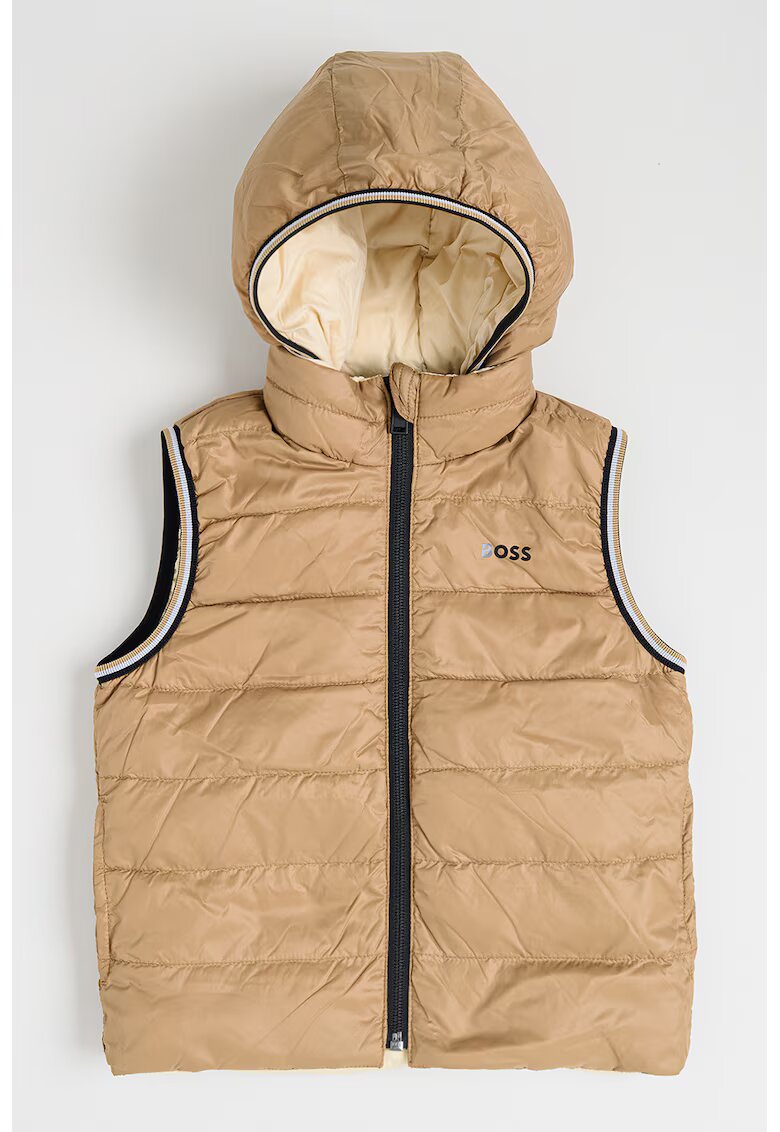 BOSS Kidswear Vesta reversibila cu umplutura de puf - Bej deschis