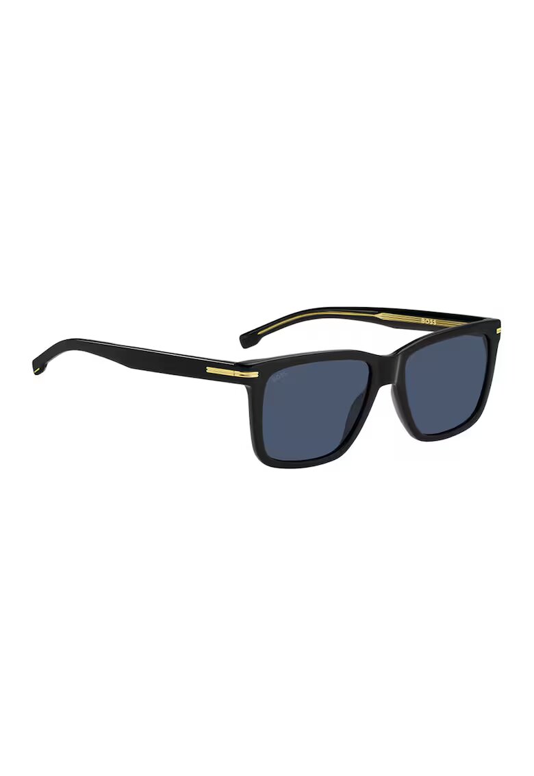 Boss Ochelari de soare cu lentile uni - Auriu/Negru/Albastru ultramarin