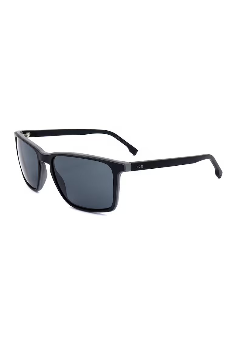 Boss Ochelari de soare dreptunghiulari cu logo discret - Negru/Gri deschis
