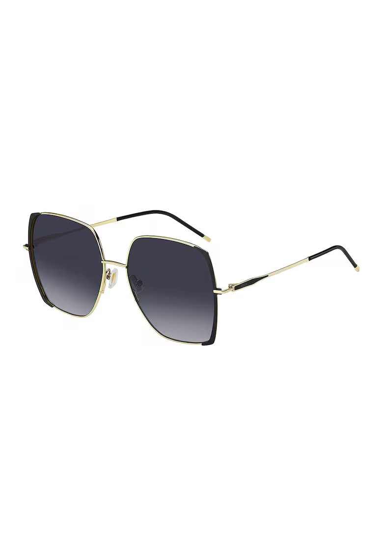 Boss Ochelari de soare patrati cu rame metalice - Auriu/Negru