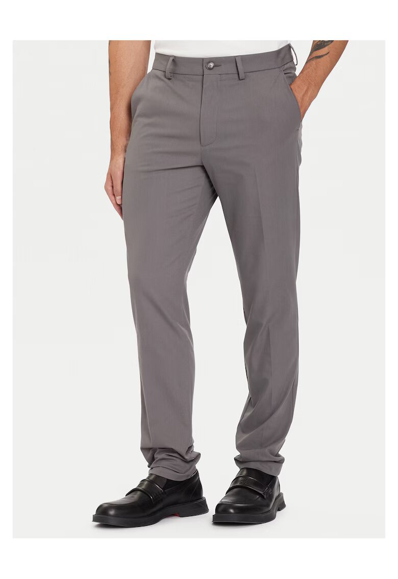 Boss Pantaloni barbati chinos - gri - bumbac
