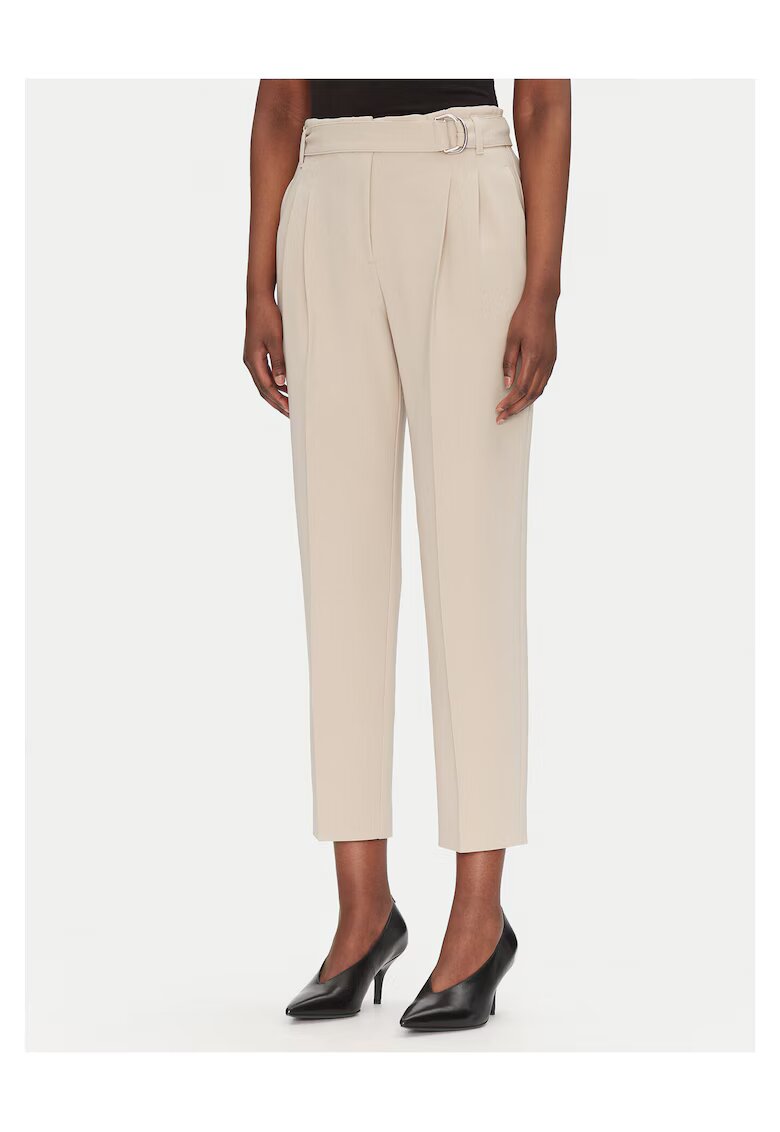 Boss Pantaloni dama bej - stofa