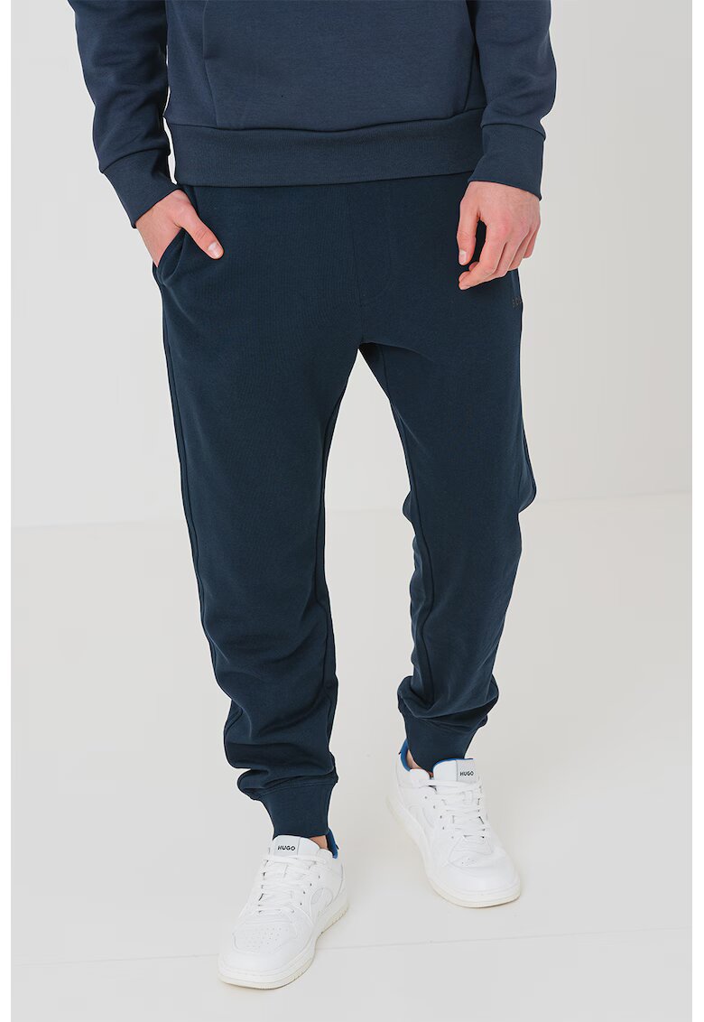 Boss Pantaloni de trening cu croiala conica si snur - Bleumarin