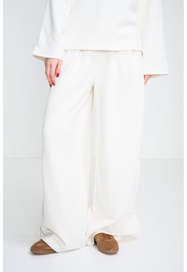 Boss Pantaloni de trening cu croiala relaxed-fit si snur - Alb fildes