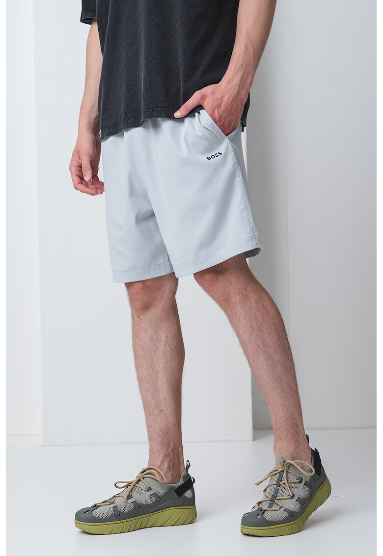 Boss Pantaloni scurti cu talie elastica - Gri deschis