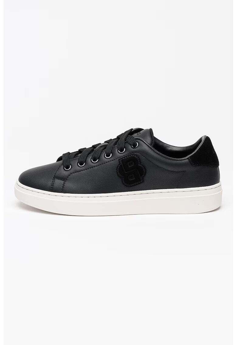 Boss Pantofi sport de piele cu aplicatie monograma Kieran - Negru