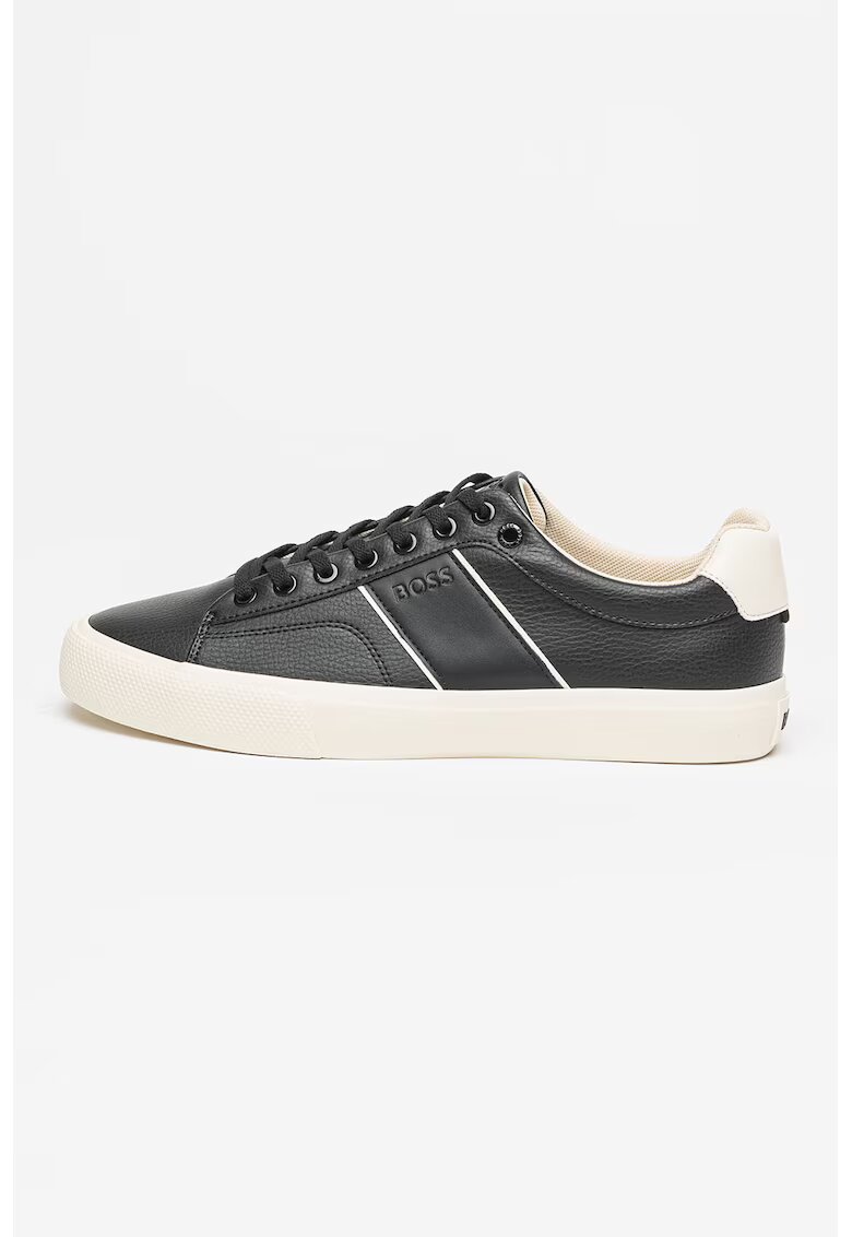 Boss Pantofi sport din piele ecologica Aiden - Alb/Negru