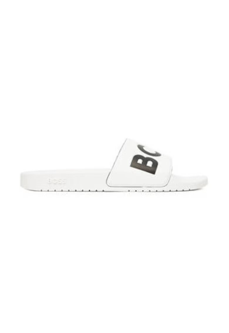 Boss Papuci barbatesti - piele ecologica - alb/negru