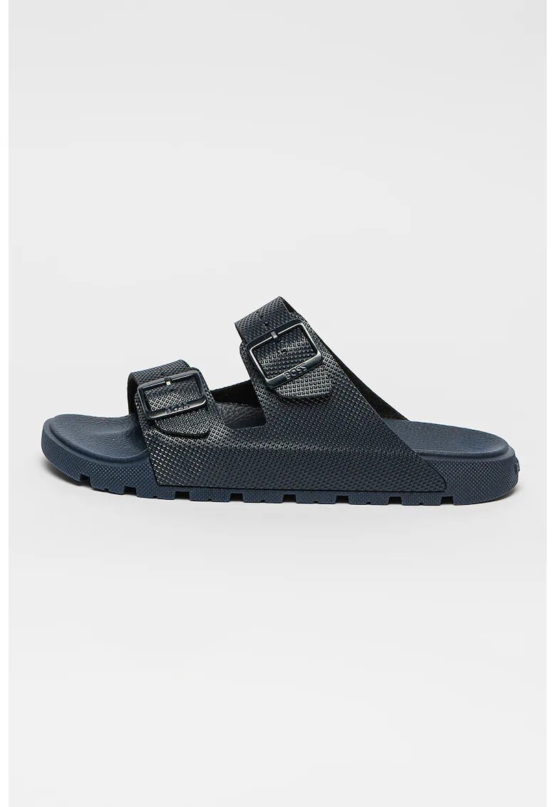 Boss Papuci cu aspect texturat si model cu catarama Surfley - Albastru inchis