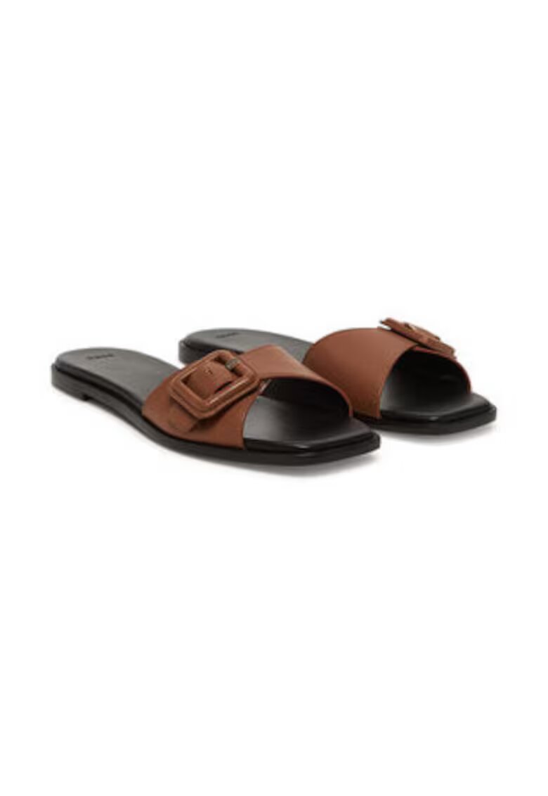 Boss Papuci dama - piele naturala - Maro