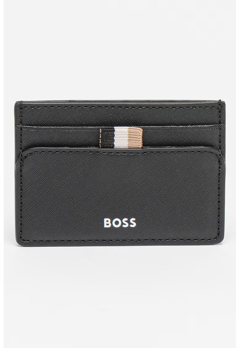 Boss Portcart de piele cu clips prioritar Zair - Negru