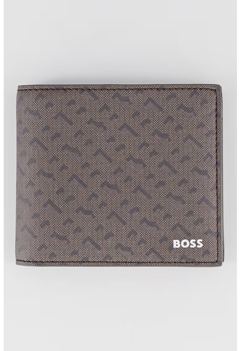 Boss Portofel de piele cu model Zair - Negru/Maro