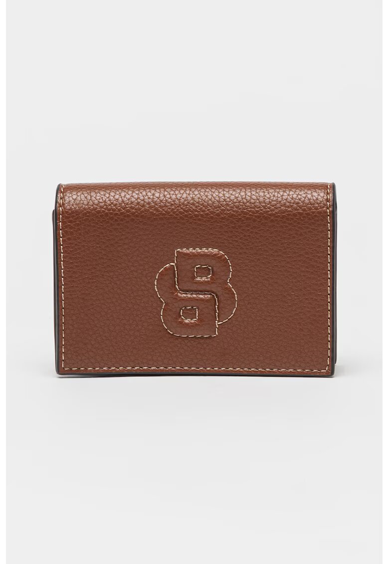 Boss Portofel de piele ecologica cu logo in relief - Caramel