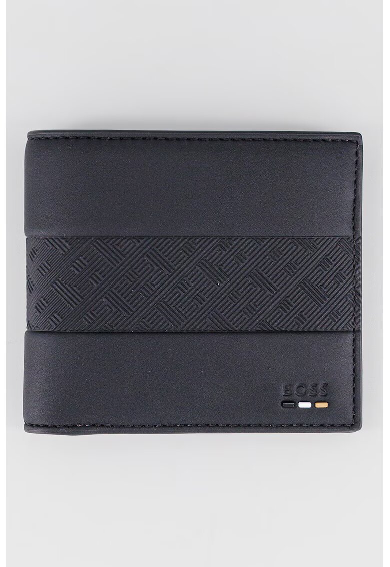 Boss Portofel de piele ecologica cu logo - Negru