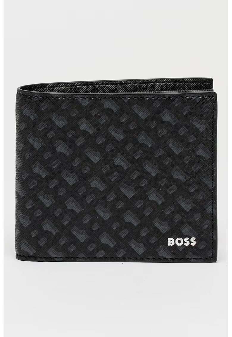 Boss Portofel pliabil de piele cu model - Negru/Gri
