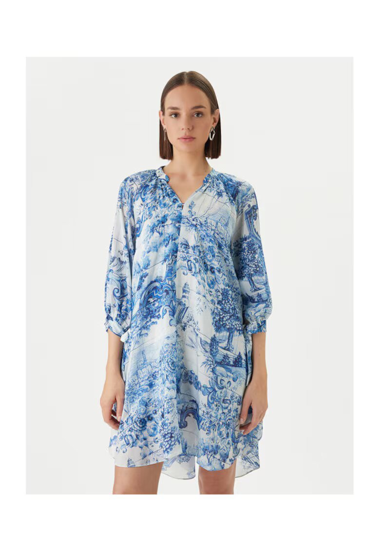 Boss Rochie de vara dama 50454550 - Matase - 34 EU - Albastru