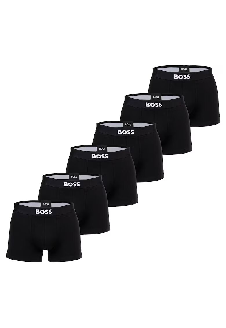 Boss Set de boxeri cu banda logo in talie - 6 perechi - Negru