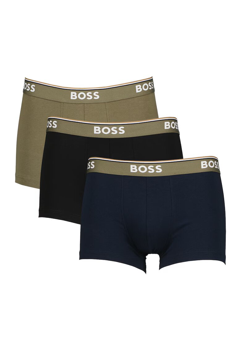 Boss Set de boxeri cu logo - 3 perechi - Negru/Kaki/Bleumarin