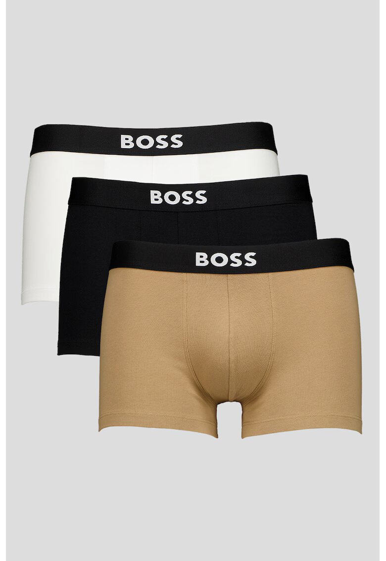 Boss Set de boxeri ONE - 3 perechi - Alb/Negru/Maro taupe
