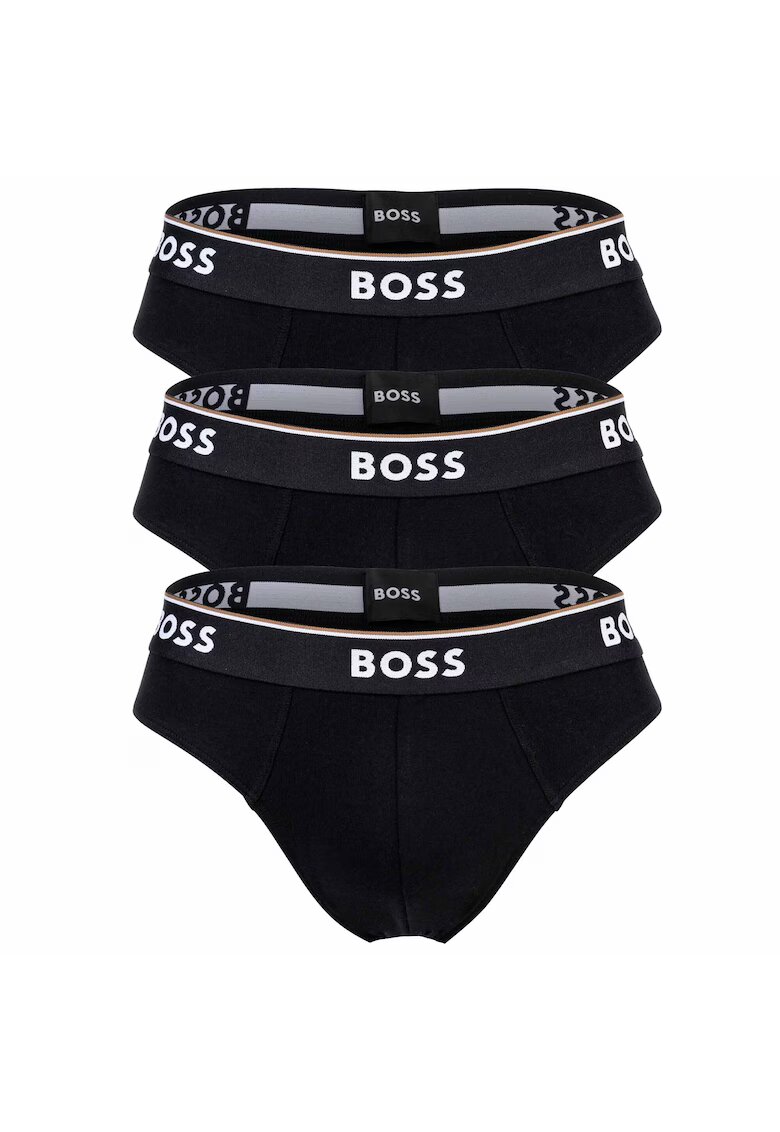 Boss Set de chiloti cu banda logo in talie - 3 perechi - Negru