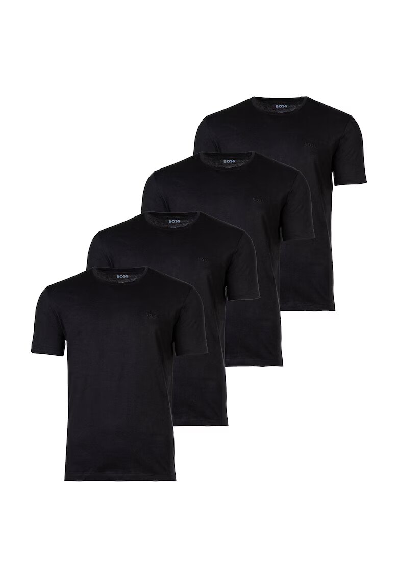 Boss Set de tricouri cu decolteu rotund - 4 piese - Negru