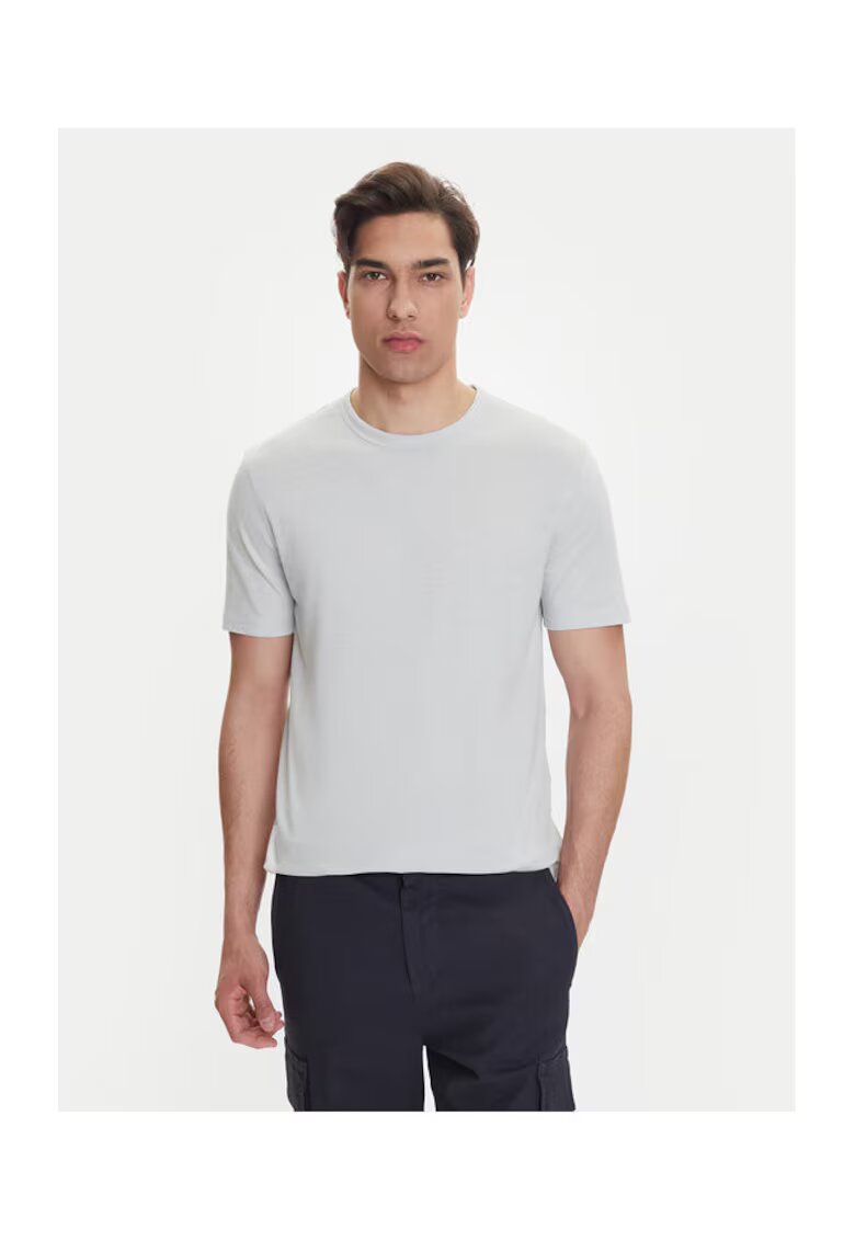 Boss Tricou barbat gri - bumbac - uni