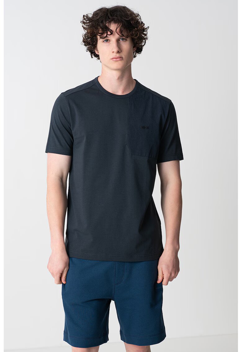 Boss Tricou cu buzunar pe piept - Bleumarin