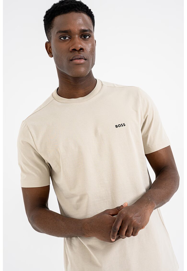Boss Tricou cu decolteu la baza gatului - Bej