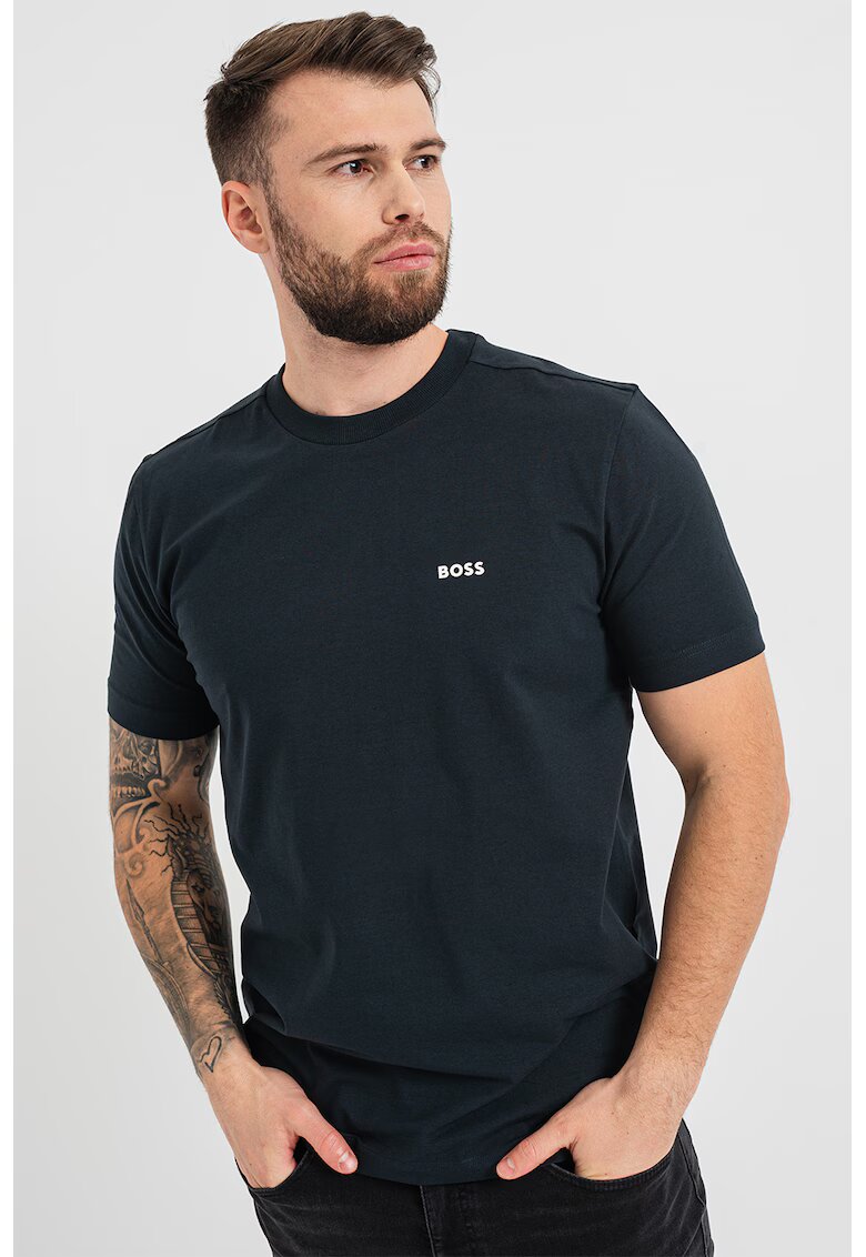 Boss Tricou cu decolteu la baza gatului - Bleumarin