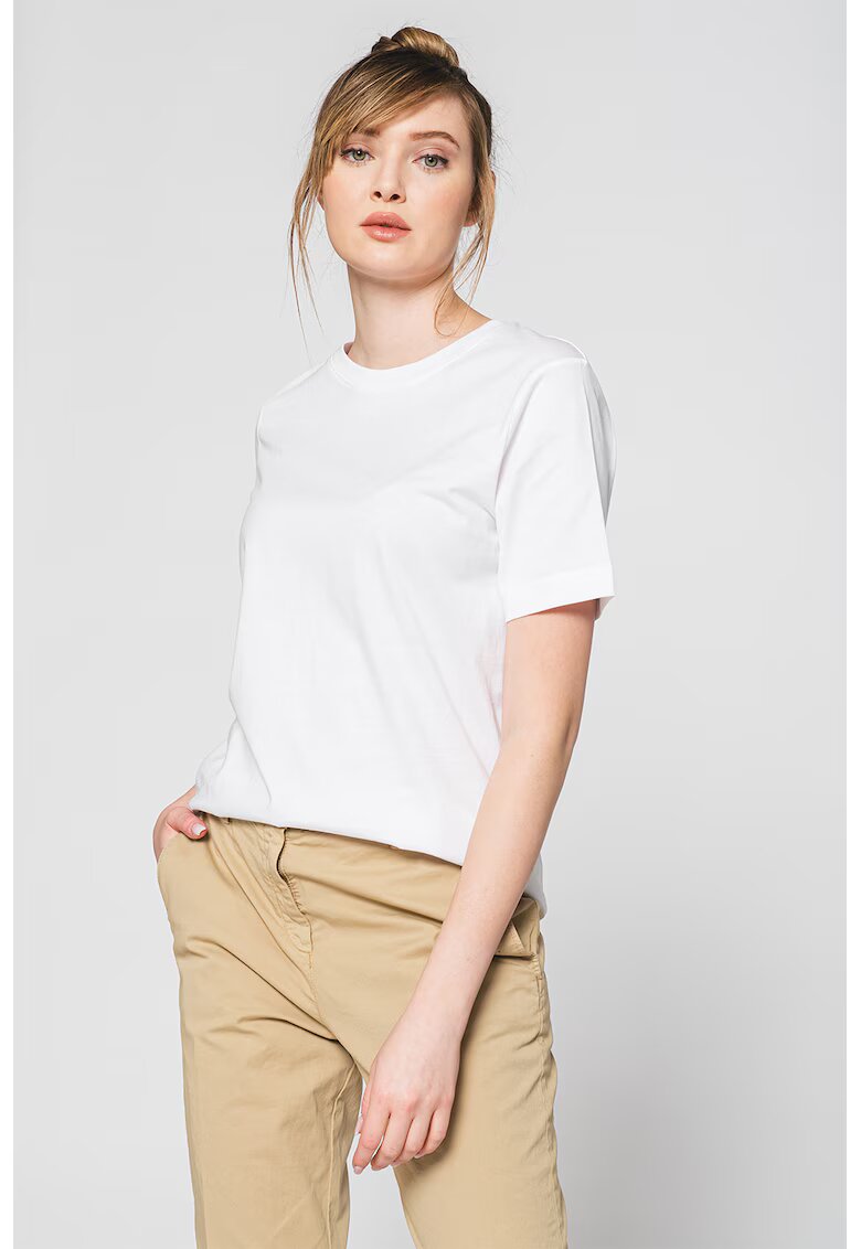 Boss Tricou cu decolteu la baza gatului - din bumbac organic Ecosa - Alb