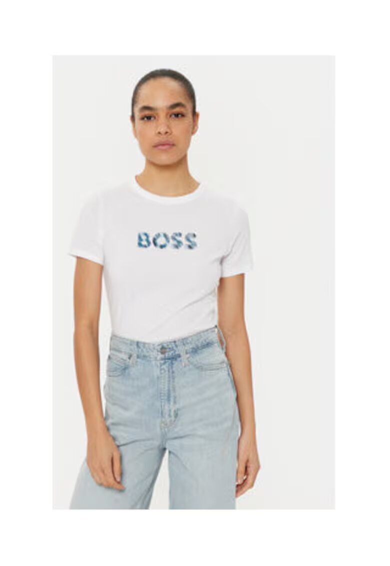Boss Tricou dama - Bumbac - Alb -