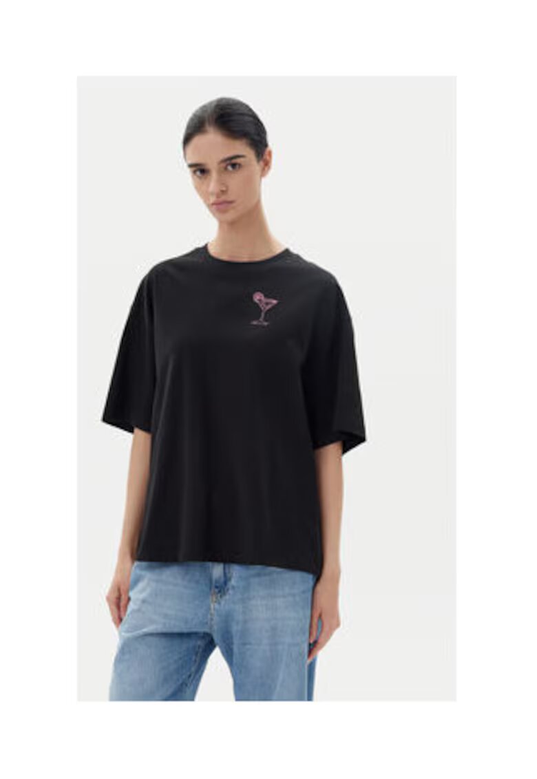 Boss Tricou dama - Bumbac - Negru - Negru
