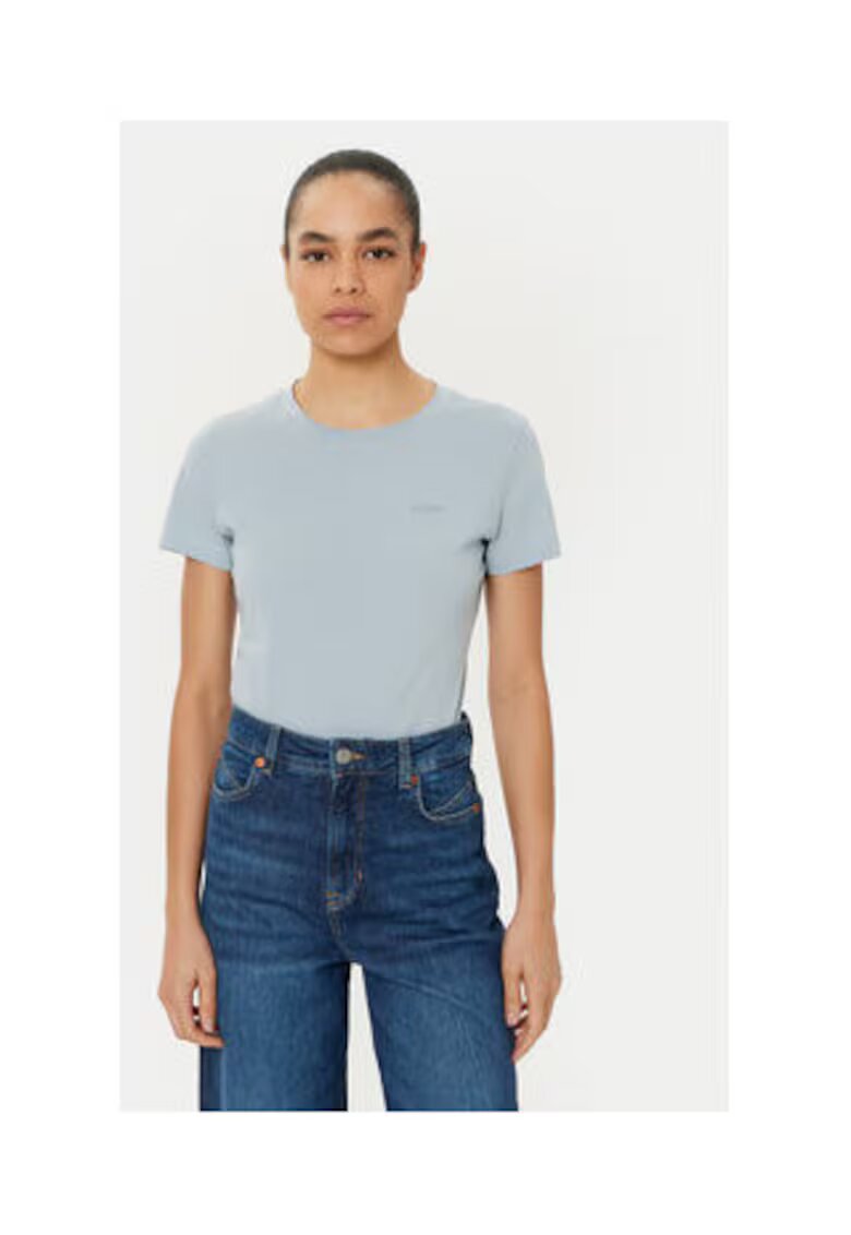 Boss Tricou dama din bumbac - Albastru
