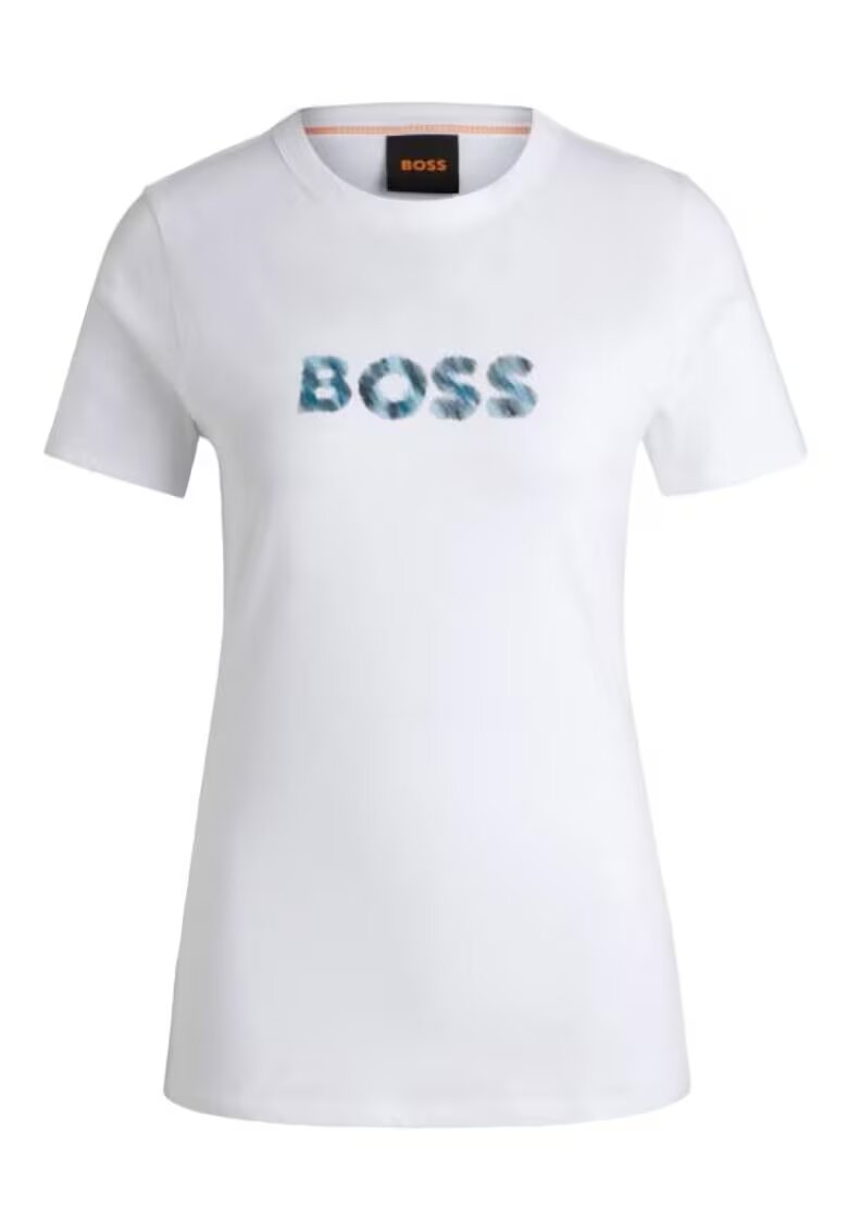 Boss Tricou pentru dama C_ELOGO_PRINT_7 - Bumbac - Alb