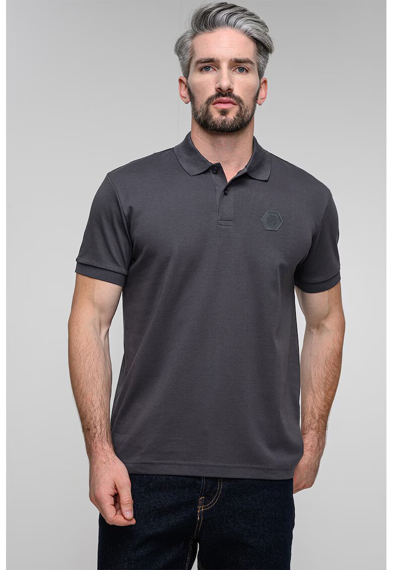 Boss Tricou polo cu logo - Gri inchis