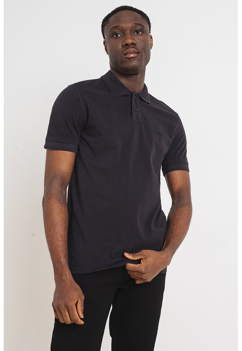 Boss Tricou polo de bumbac pique Prime - Negru