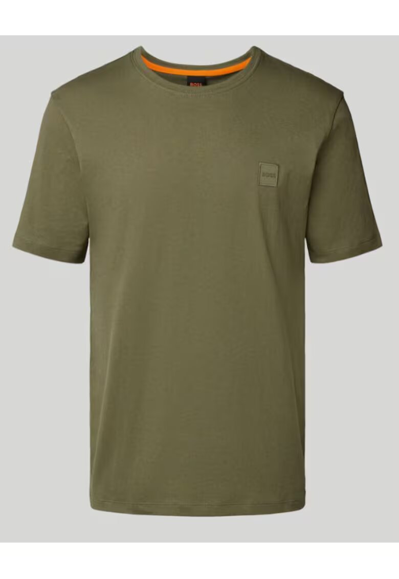 Boss Tricou simplu din bumbac - Verde masliniu