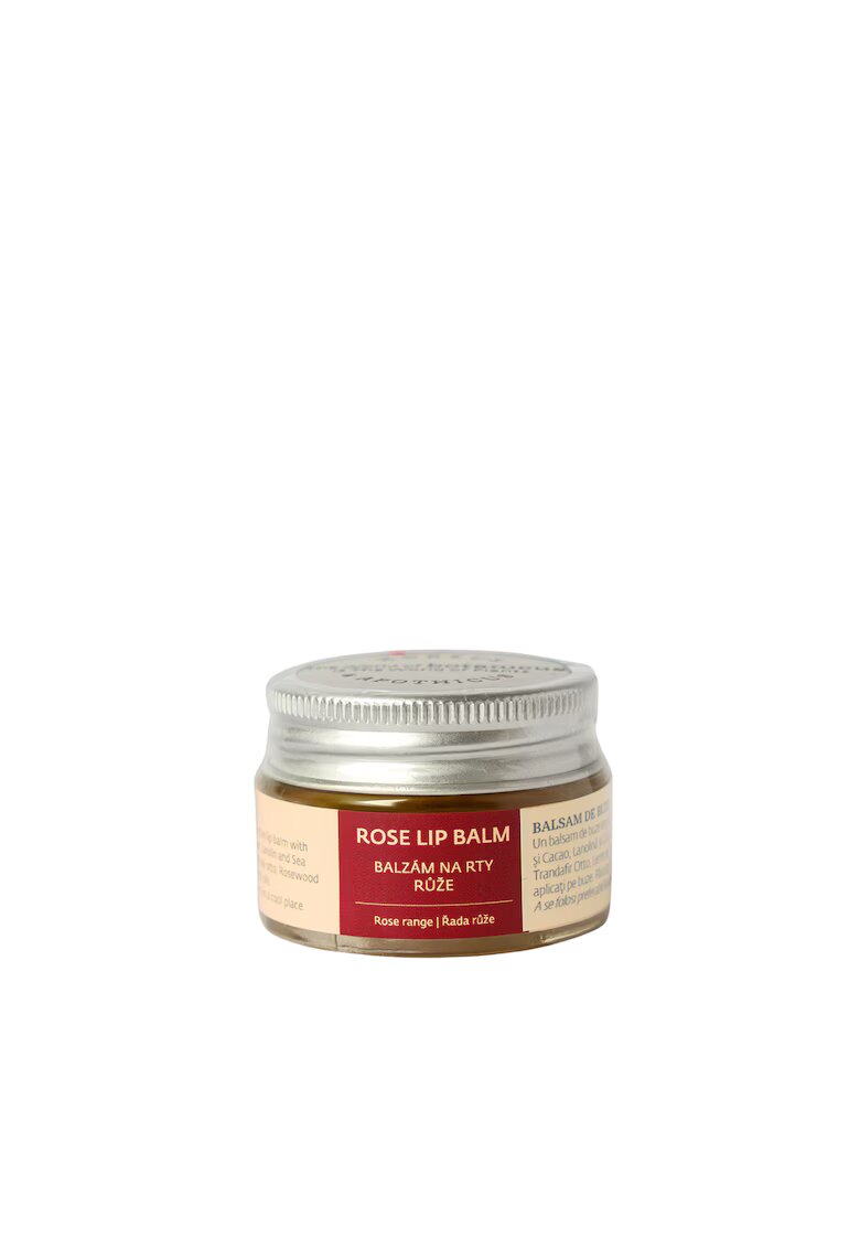 Botanicus Balsam de buze natural cu Trandafir 100 % natural - pentru buze uscate sau crapate - puternic hidratant - reparator si protector - cu Unt de shea - ulei de Trandafir si Catina