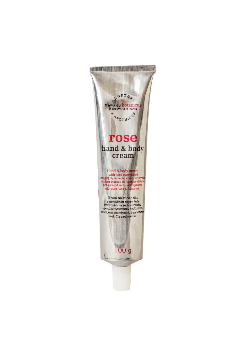 Botanicus Crema maini si corp cu ulei esential de Trandafir - 100 g - Fara parabeni si siliconi - doar ingrediente aprobate pentru cosmetice naturale