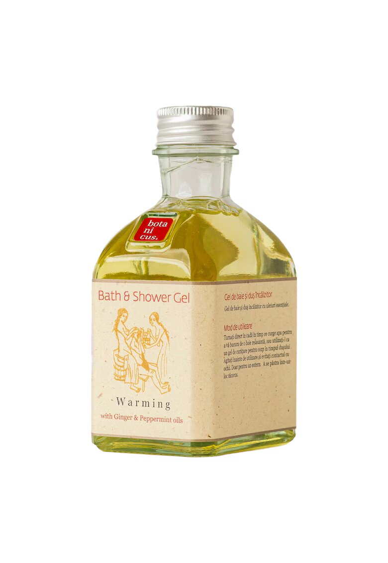 Botanicus Gel de dus Incalzitor 195 ml - formula cu ingrediente botanice - fara parabeni - siliconi - coloranti sau parfumuri sintetice - cu uleiuri esentiale de Ghimbir - Menta - Rozmarin - Ecualipt