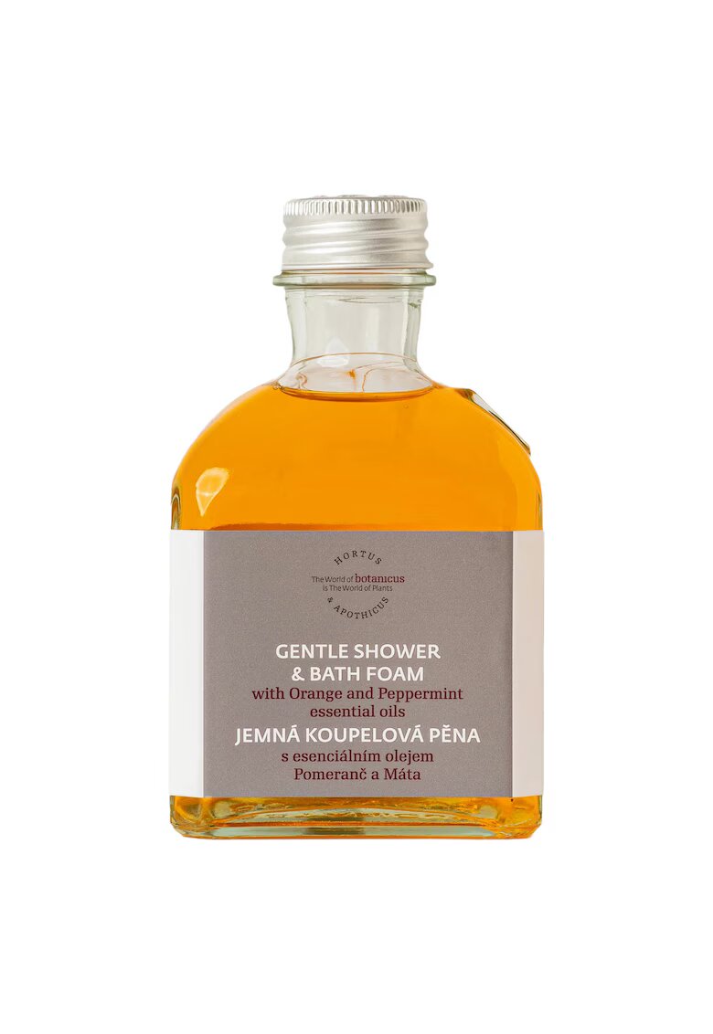 Botanicus Spuma de dus si baie cu ulei esential de Portocala si Menta - 195 ml - nu contin SLS si SLES - parfumuri sintetice sau coloranti artificiali