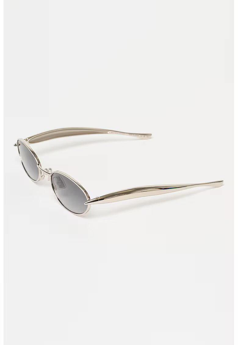 Bottega Veneta Ochelari de soare unisex ovali - Gri deschis